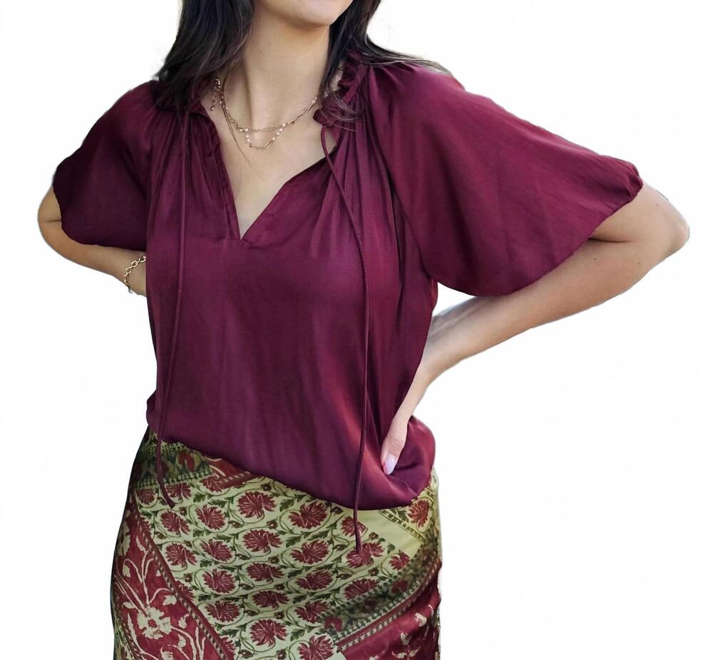 NEW GRADE & GATHER women's silky smooth top in port